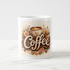 Coffee-Liebe Floral Jumbo-Tasse