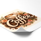 Coffee-Liebe Floral Poster (Ecke)