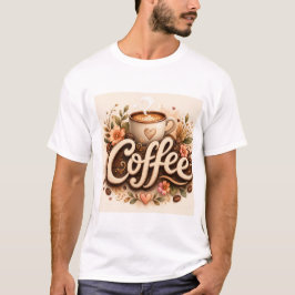 Coffee-Liebe Floral T-Shirt