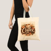 Coffee-Liebe Floral Tragetasche (Vorderseite (Produkt))
