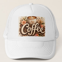 Coffee-Liebe Floral Truckerkappe