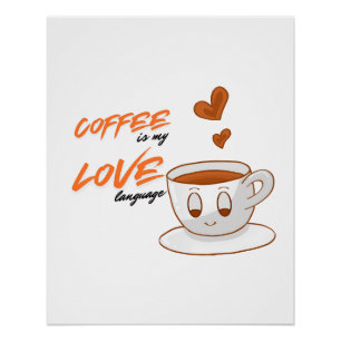 Coffee Liebe – Süße Kaffee-Illustration Café-Wand Poster