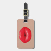 Coffee Lippen Küssen Pop Kunst Gepäckanhänger (Vorderseite vertikal)