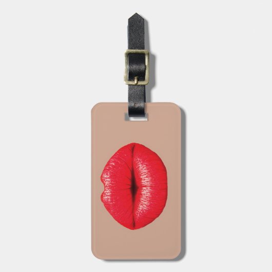 Coffee Lippen Küssen Pop Kunst Gepäckanhänger (Vorderseite vertikal)