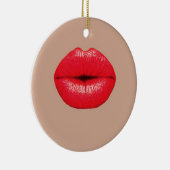 Coffee Lippen Küssen Pop Kunst Keramikornament (Rechts)