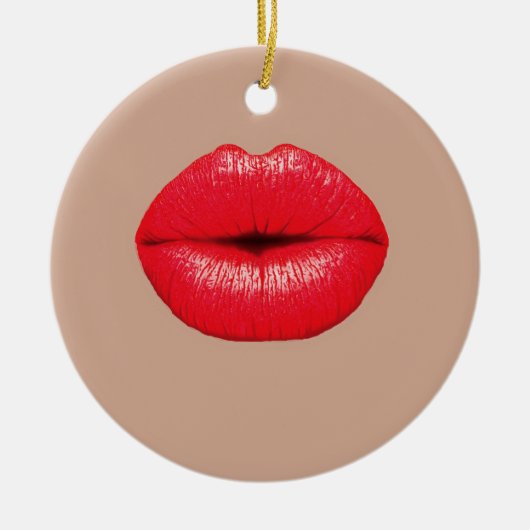Coffee Lippen Küssen Pop Kunst Keramikornament (Vorne)