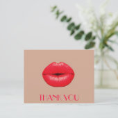 Coffee Lips küssen Kiss Pop Kunst Danke Postkarte (Stehend Vorderseite)