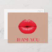 Coffee Lips küssen Kiss Pop Kunst Danke Postkarte (Vorne/Hinten)