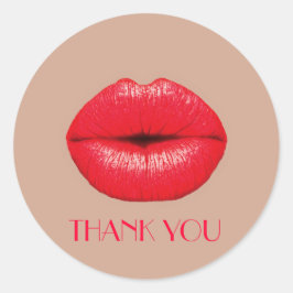 Coffee Lips küssen Kiss Pop Kunst Danke Runder Aufkleber