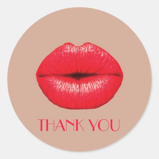 Coffee Lips küssen Kiss Pop Kunst Danke Runder Aufkleber (Vorderseite)