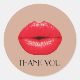 Coffee Lips küssen Kiss Pop Kunst Danke Runder Aufkleber