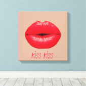 Coffee lips küssen Kuss Pop Art Leinwanddruck (Insitu (Holzboden))