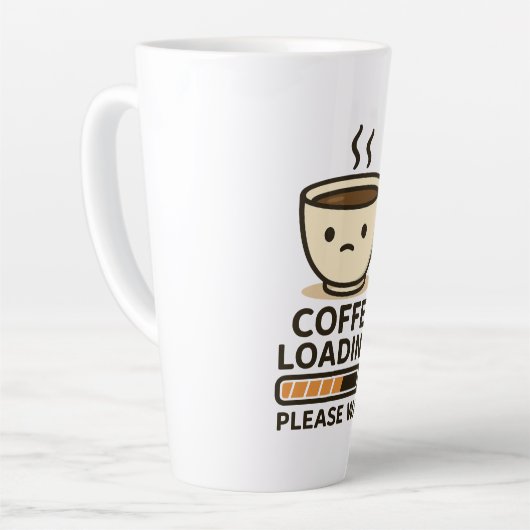 Coffee Loading Please Wait- Funny Morning Caffeine Milchtasse (Linke Ecke)