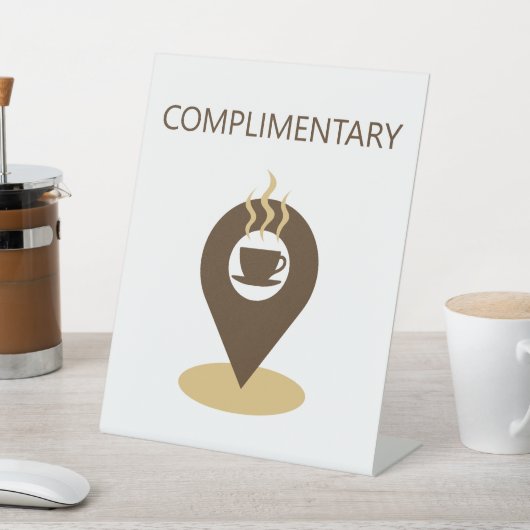 Coffee Location Icon - Begrüßungszeichen Sockelschild (In SItu)