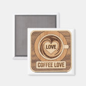 Coffee Love, Heart Magnet (Vorderseite/Rückseite)