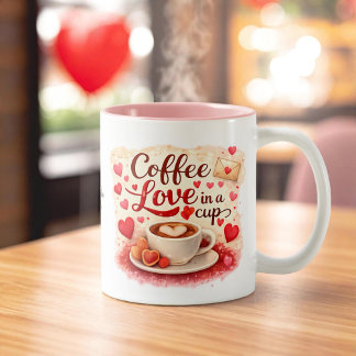 Coffee Love in a Cup Personalized Coffee Lover mug Zweifarbige Tasse