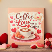Coffee Love in a Cup Valentine Soft Brown Fliese