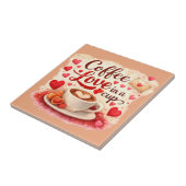 Coffee Love in a Cup Valentine Soft Brown Fliese (Seite)