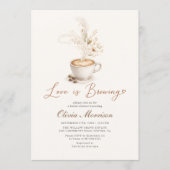 Coffee Love is Brewing Boho Brautparty Einladung (Vorderseite)