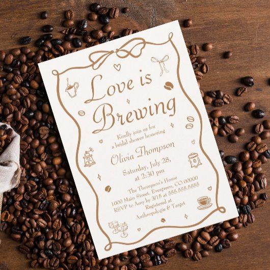 Coffee Love is Brewing Bridal Shower Einladung