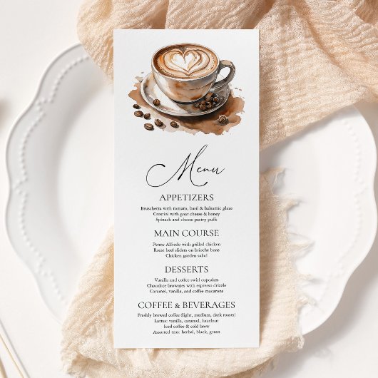 Coffee Love is Brewing Bridal Shower Menükarte
