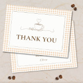 Coffee Love is Brewing Gingham Bridal Shower Dankeskarte