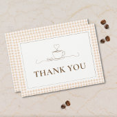 Coffee Love is Brewing Gingham Bridal Shower Dankeskarte