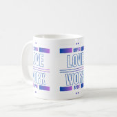 Coffee Love Work Sport – Motivational Desig Kaffeetasse (Vorderseite Links)
