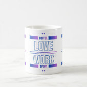 Coffee Love Work Sport – Motivational Desig Kaffeetasse (Mittel)