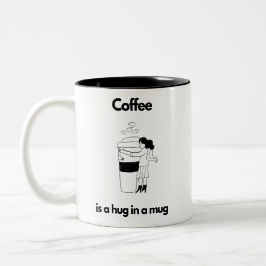 Coffee Lovely Mug, "Hug in a Mug"  Zweifarbige Tasse (Links)