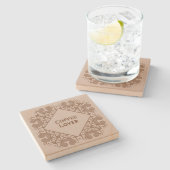 Coffee Lover Add Your Text Celtic Style Border Art Steinuntersetzer (Seitenansicht)