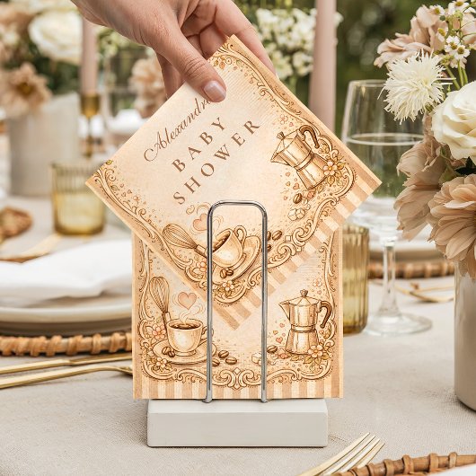 Coffee Lover Baby Shower Serviette