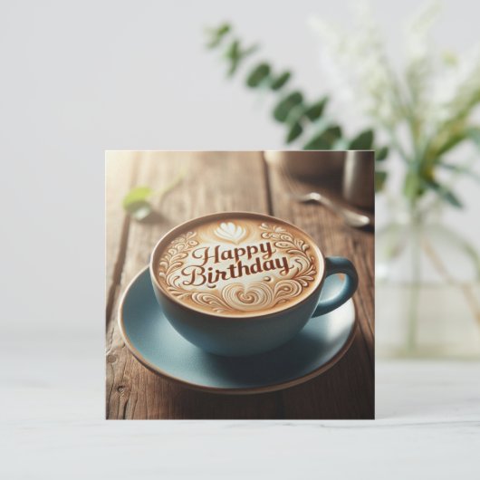 Coffee Lover birthday card (Stehend Vorderseite)