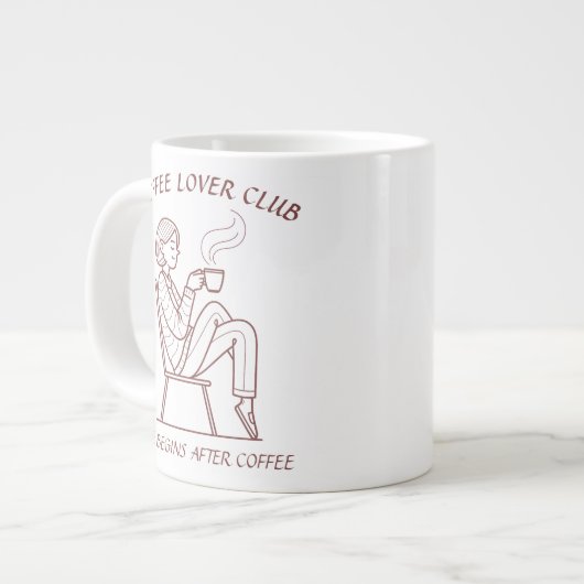 Coffee Lover Club: Life Begins After Coffee Jumbo-Tasse (Vorderseite Links)