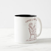 Coffee Lover Club: Life Begins After Coffee Zweifarbige Tasse (VorderseiteRechts)
