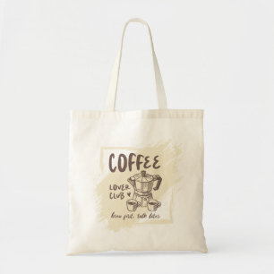 Coffee Lover Club Tote Brew First Talk Later Quote Tragetasche