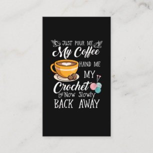 Coffee Lover Crochet Lady Crocheting Garn Spaß Visitenkarte