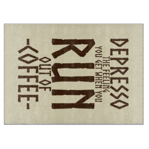 Coffee Lover Depresso Artwork Schneidebrett