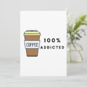 Coffee Lover Design 100% Koffein zugesetzt Einladung (Stehend Vorderseite)