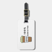 Coffee Lover Design 100% Koffein zugesetzt Gepäckanhänger (Vorderseite vertikal)