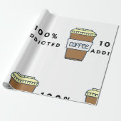 Coffee Lover Design 100% Koffein zugesetzt Geschenkpapier (Ungerollt)