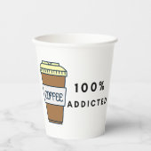 Coffee Lover Design 100% Koffein zugesetzt Pappbecher (Vorderseite)