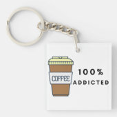 Coffee Lover Design 100% Koffein zugesetzt Schlüsselanhänger (Vorderseite)