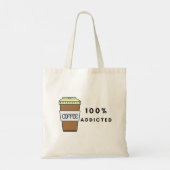 Coffee Lover Design 100% Koffein zugesetzt Tragetasche (Rückseite)