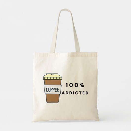Coffee Lover Design 100% Koffein zugesetzt Tragetasche (Rückseite)