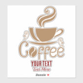 Coffee Lover Design – Minimal Coffee Cup Graphic Aufkleber (Blatt)