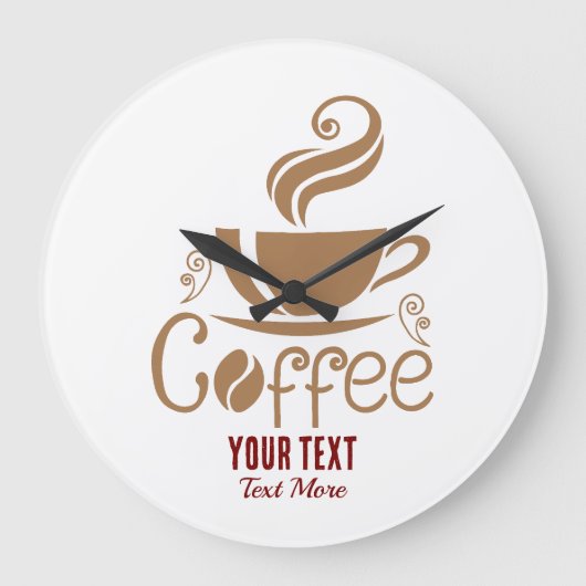 Coffee Lover Design – Minimal Coffee Cup Graphic Große Wanduhr (Vorderseite)