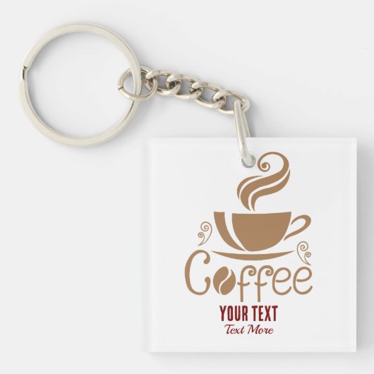 Coffee Lover Design – Minimal Coffee Cup Graphic Schlüsselanhänger (Vorderseite)