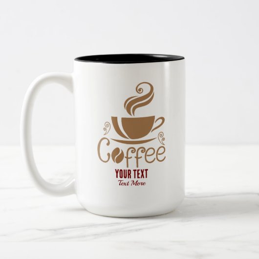 Coffee Lover Design – Minimal Coffee Cup Graphic Zweifarbige Tasse (Links)