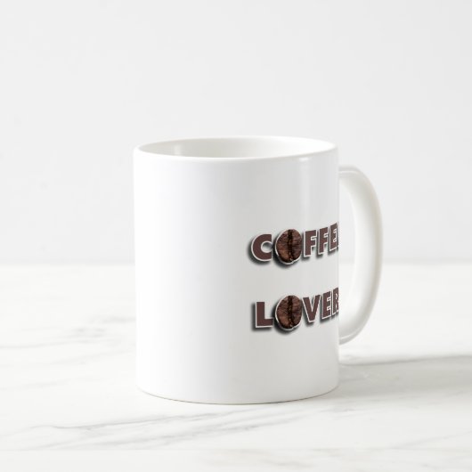 Coffee Lover Design with Real Bean Kaffeetasse (VorderseiteRechts)